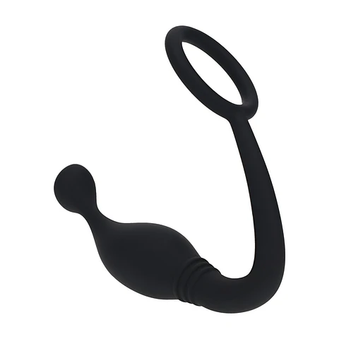 Estimulador de Próstata com Anel de Silicone L Preto Levelz