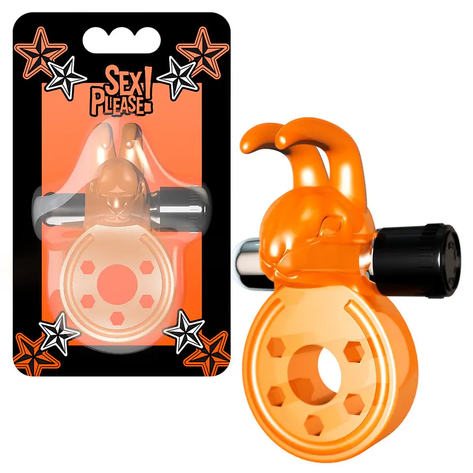 Anel para o Pénis com Vibração Sex Please! Baxter Laranja 2