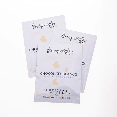 20 Monodoses de Lubrificante com Sabor a Chocolate Branco 5ml Tentación Play Sex