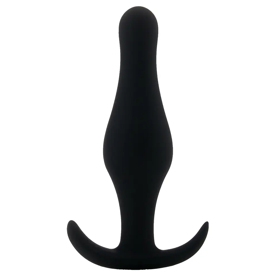 Plug Anal Butt Plug com Pega Preto Pequeno Shots Toys 1