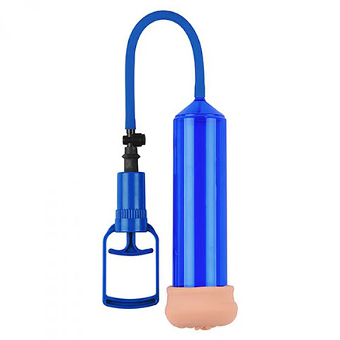 Bomba para o Pénis com Masturbador Push Touch Sense Azul Toyz4lovers