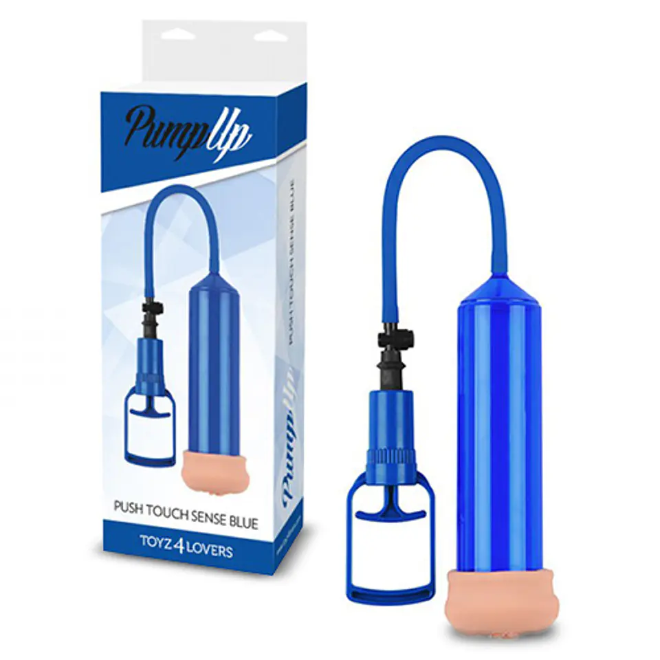 Bomba para o Pénis com Masturbador Push Touch Sense Azul Toyz4lovers 2