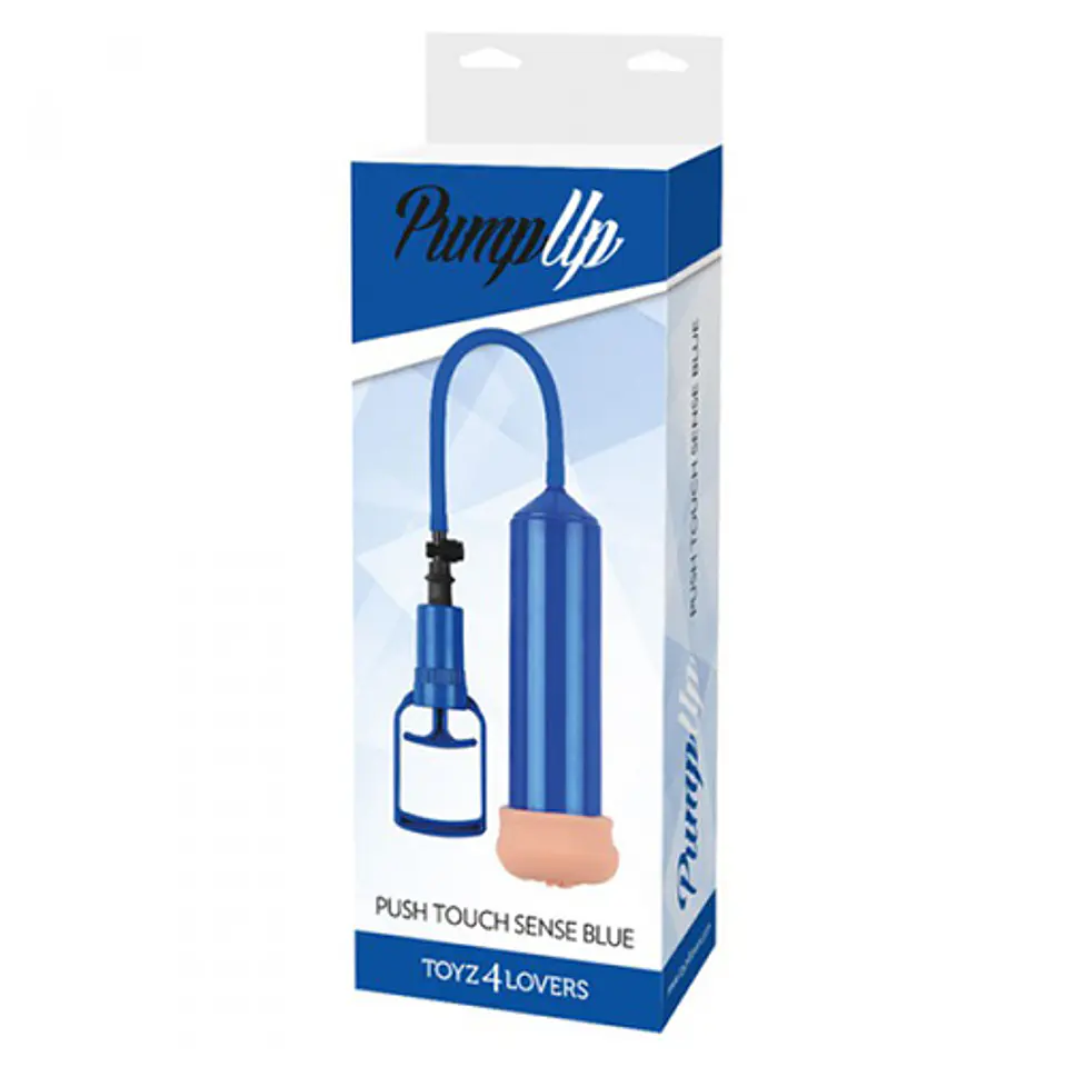 Bomba para o Pénis com Masturbador Push Touch Sense Azul Toyz4lovers 3