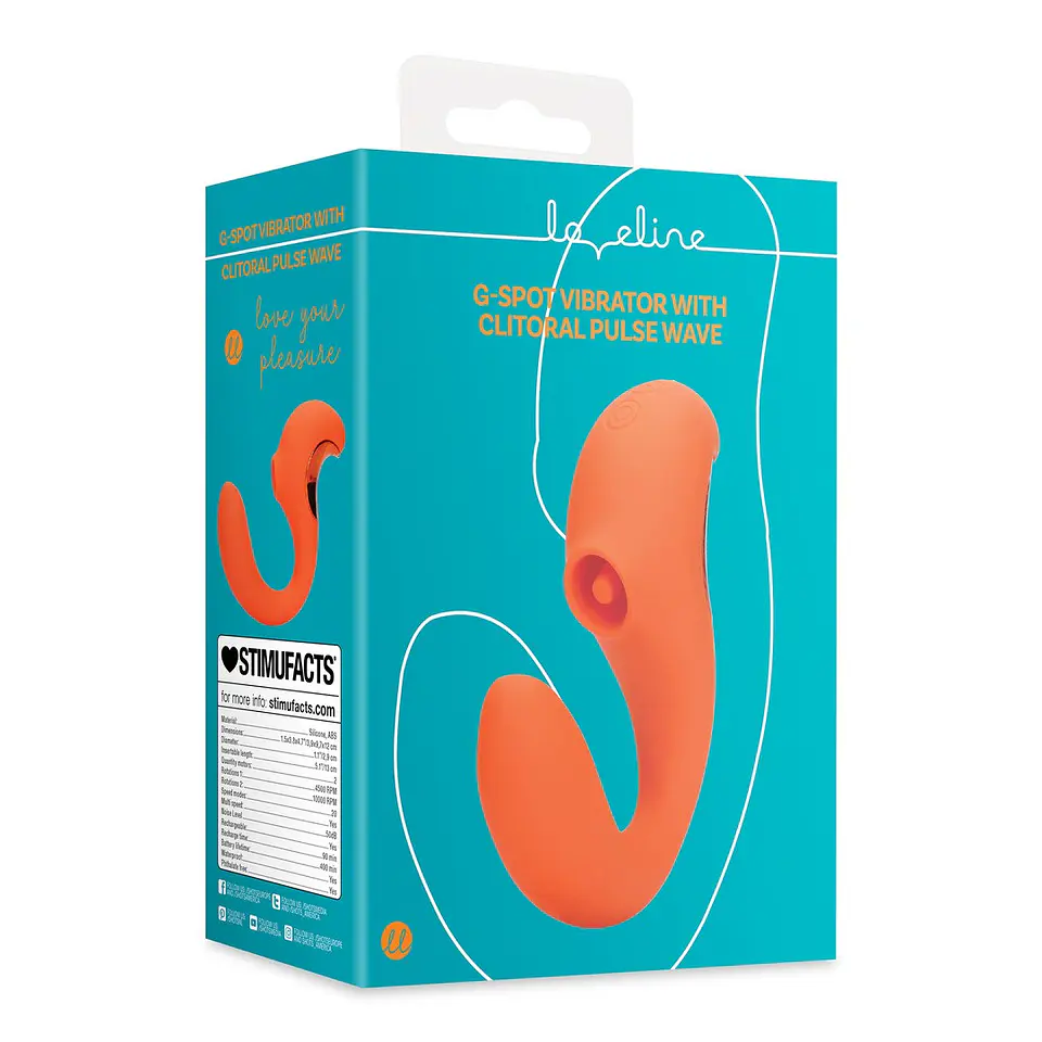 Vibrador G-Spot Vibrator with Clitoral Pulse Wave Untamed Orange Loveline 2