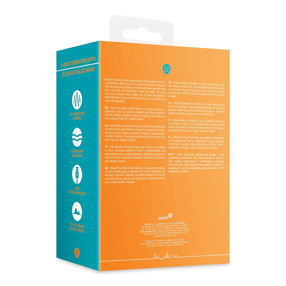Vibrador G-Spot Vibrator with Clitoral Pulse Wave Untamed Orange Loveline 3