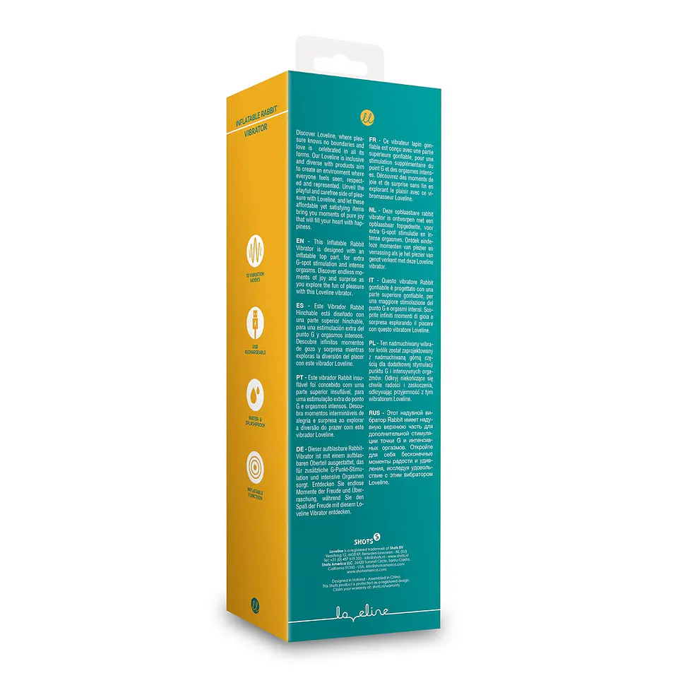 Vibrador Coelho Insuflável Peacock Blue Loveline 3
