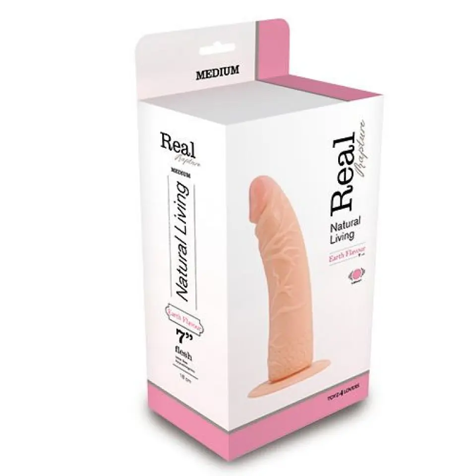 Vibrador Realístico Real Rapture Earth Flavour 7'' Branco Toyz4lovers 3