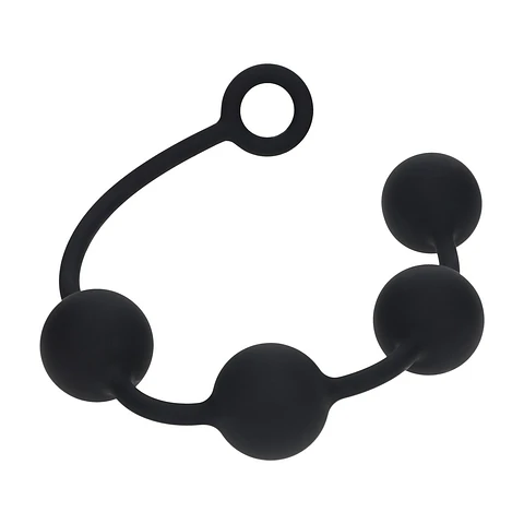 Bolas Anais Redondas em Silicone XXL 50mm Pretas Levelz