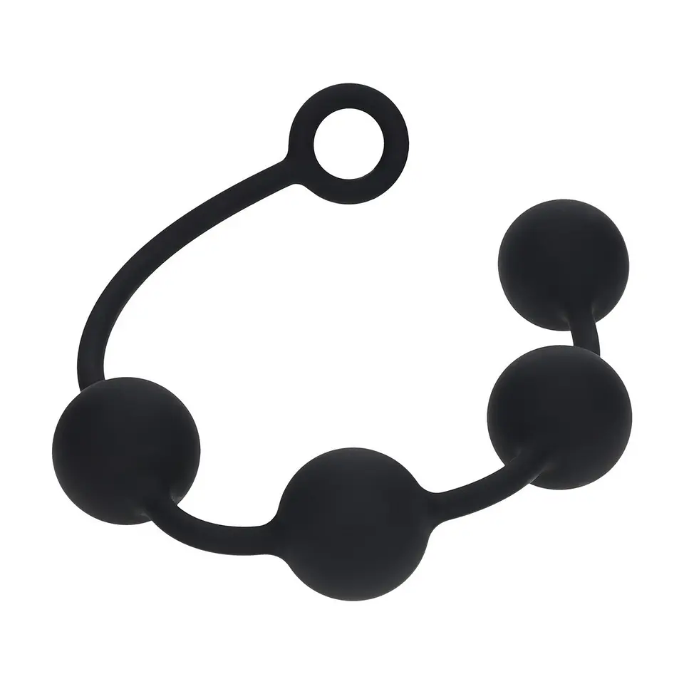 Bolas Anais Redondas em Silicone XXL 50mm Pretas Levelz 1