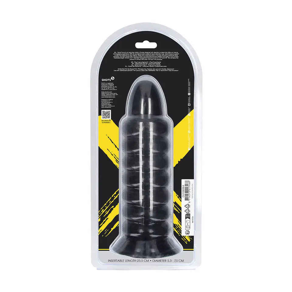 Plug Anal Spiral Force 23.5 CM Preto Ouch! 3