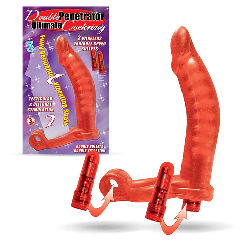 Anel Peniano Double Penetrator Ultimate Vermelho Nasstoys