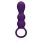 Plug Anal com Vibração em Forma de Lágrimas Clear Purple Loveline - Thumbnail 5