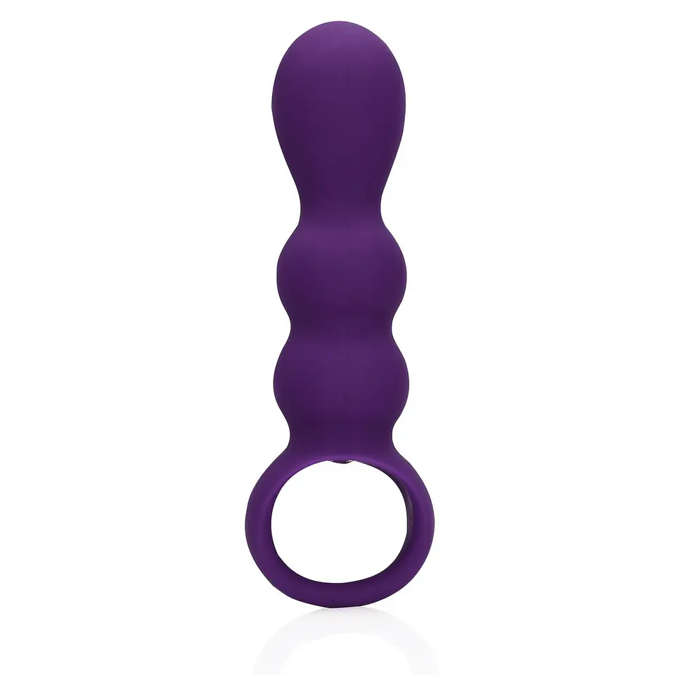 Plug Anal com Vibração em Forma de Lágrimas Clear Purple Loveline 5