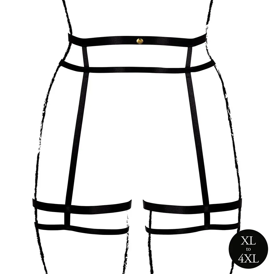 Cinto de Ligas Double Strap Preto Tamanho Queen Le Désir 5