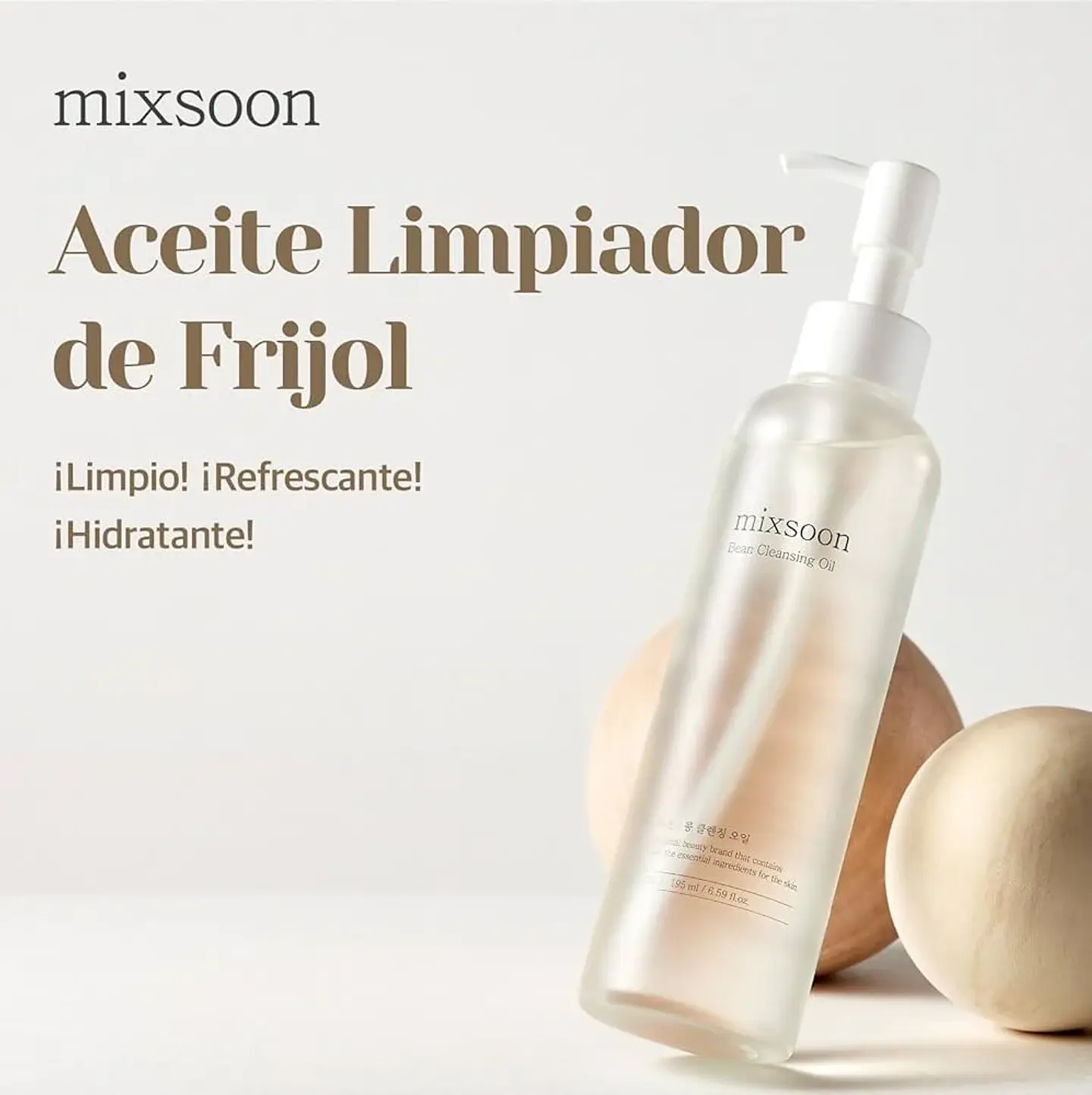 Aceite De Limpieza Facial Mixsoon Bean Cleansing Oil 195ml Todo Tipo De Piel Día/noche 1