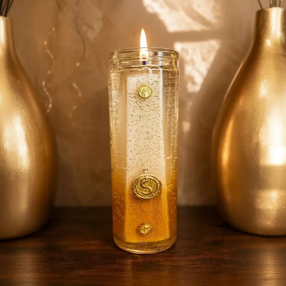 Veladora Gel Prosperidad Dinero Abundancia Éxito Ritualizada 3