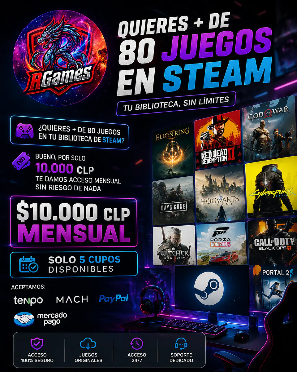 SUBCRIPCION STEAM + 100 JUEGOS 1