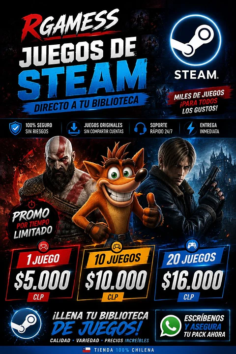 JUEGOS DE STEAM DIRECTO A TU BIBLIOTECA PROMOCION ULTIMATE