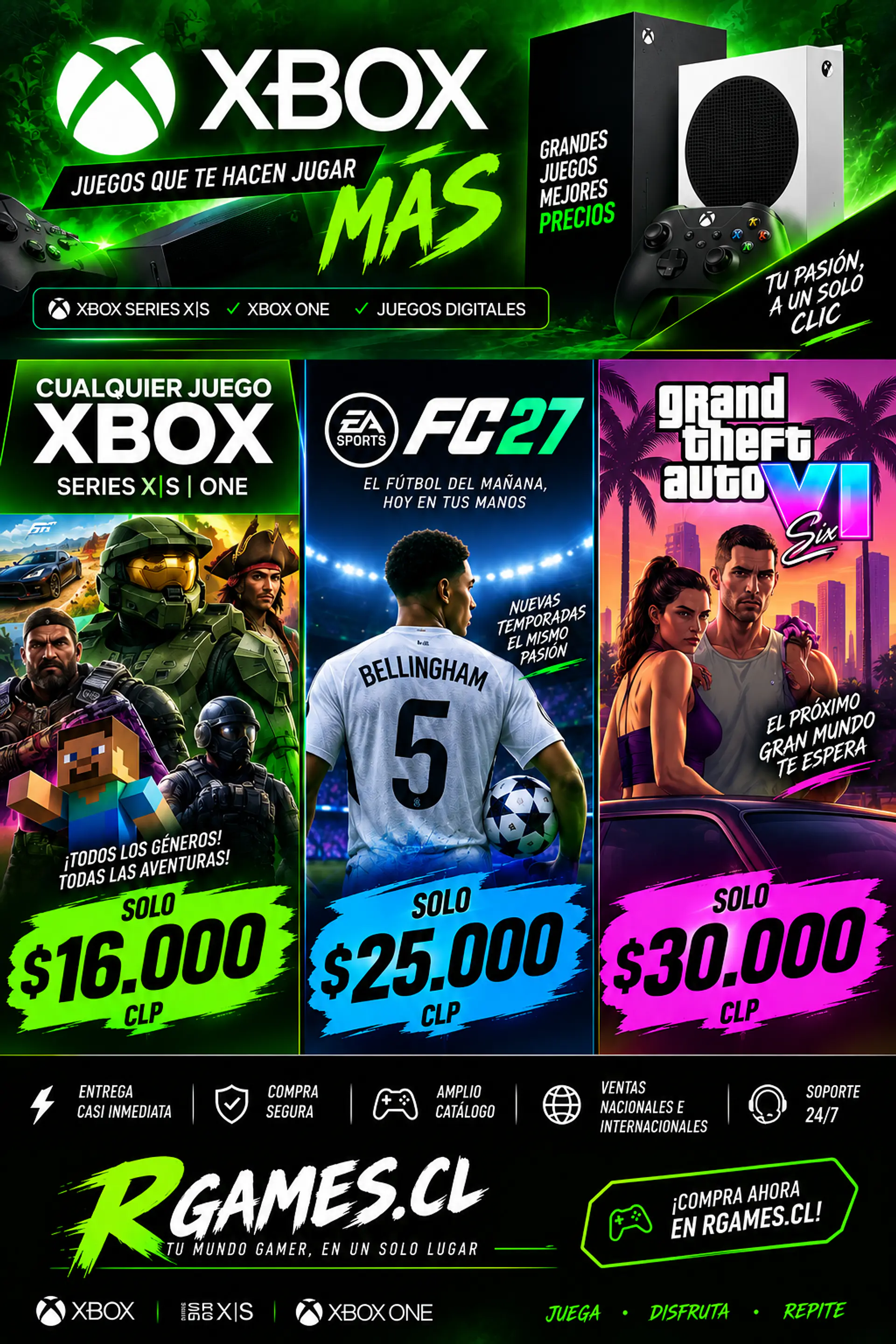 Oferta en Juegos Xbox (cualquiera 16.000 clp) 1