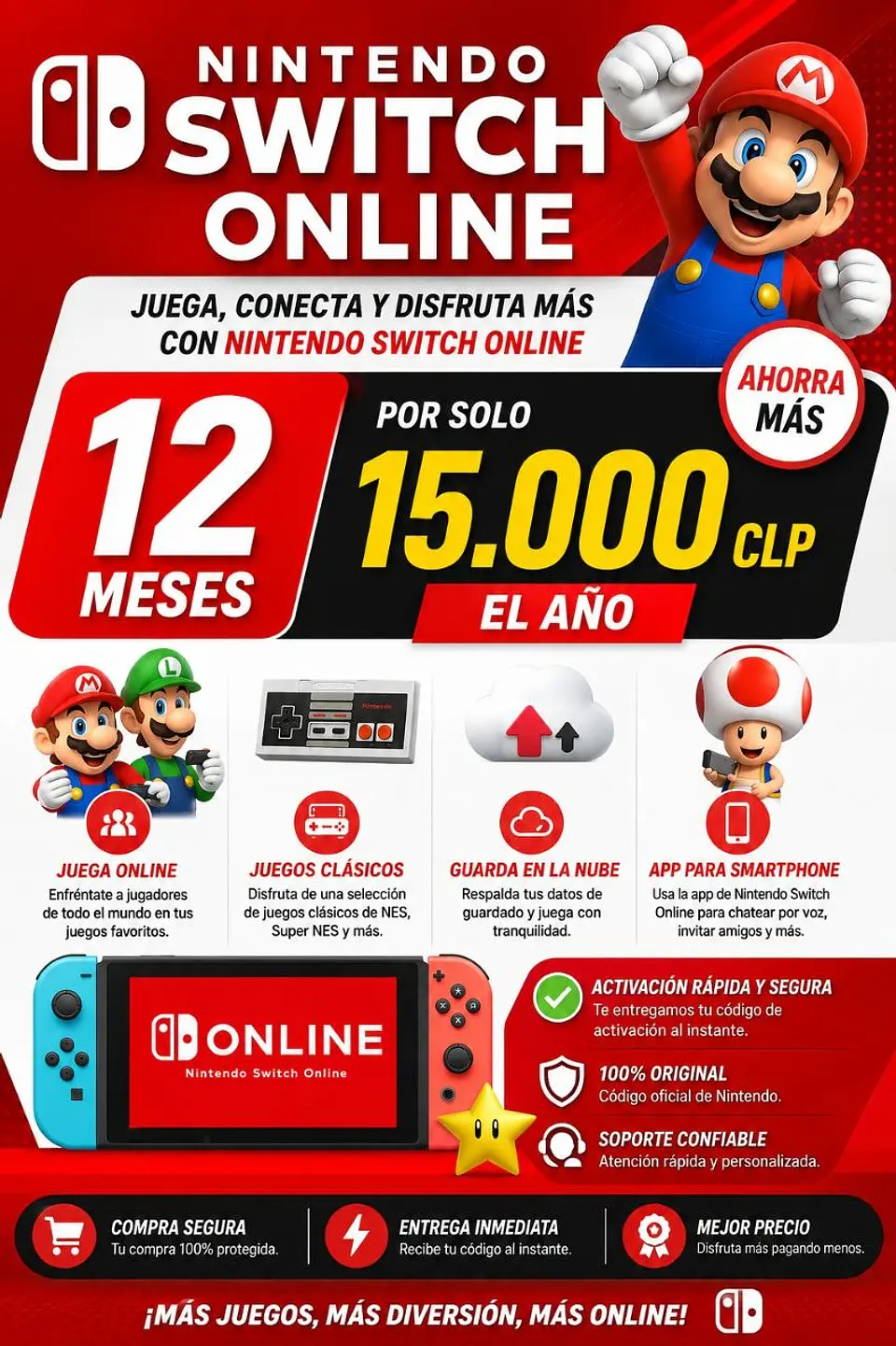 Nintendo Swich online 12 meses  1