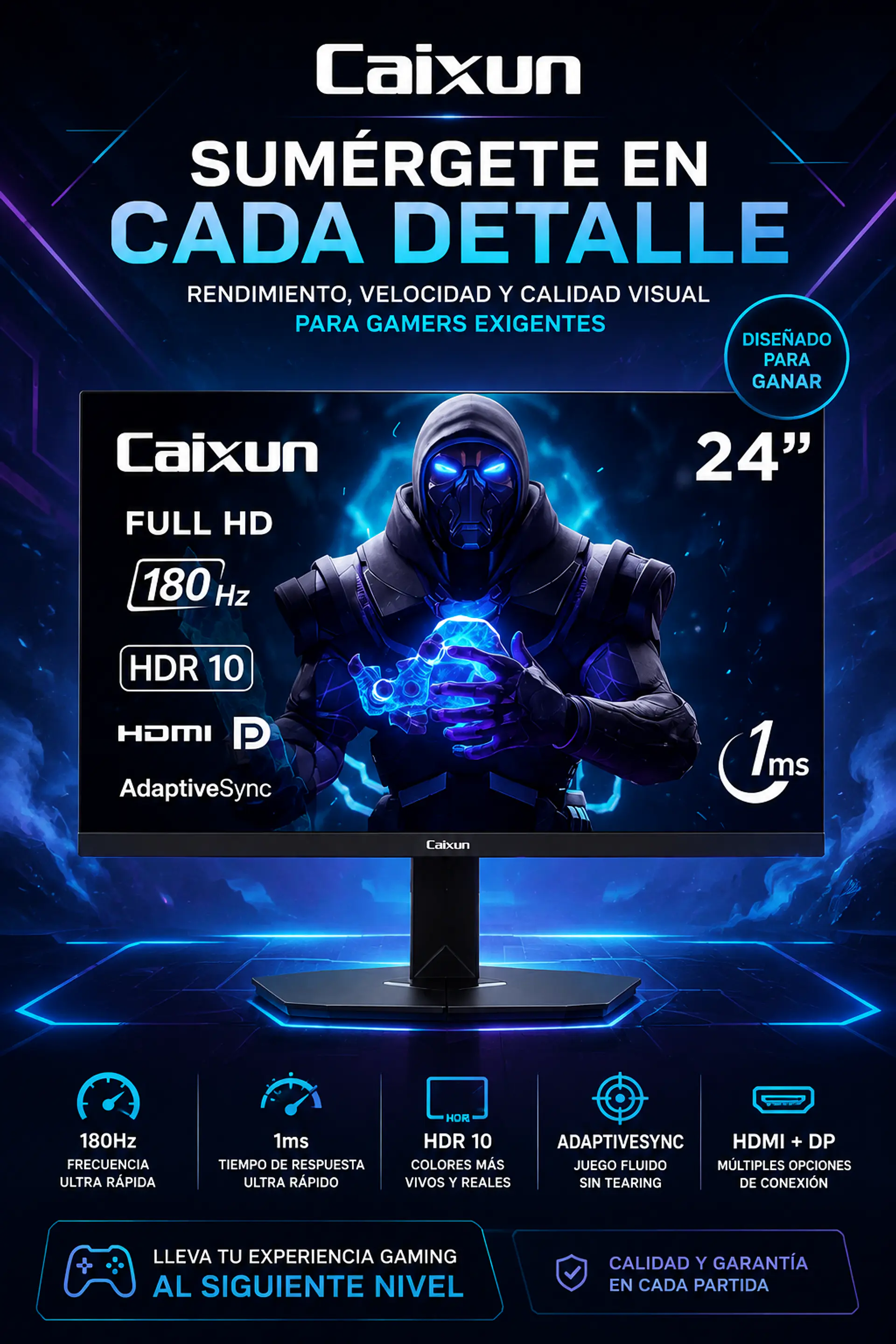 MONITOR GAMER PLANO CAIXUN 24 FHD 180HZ  1