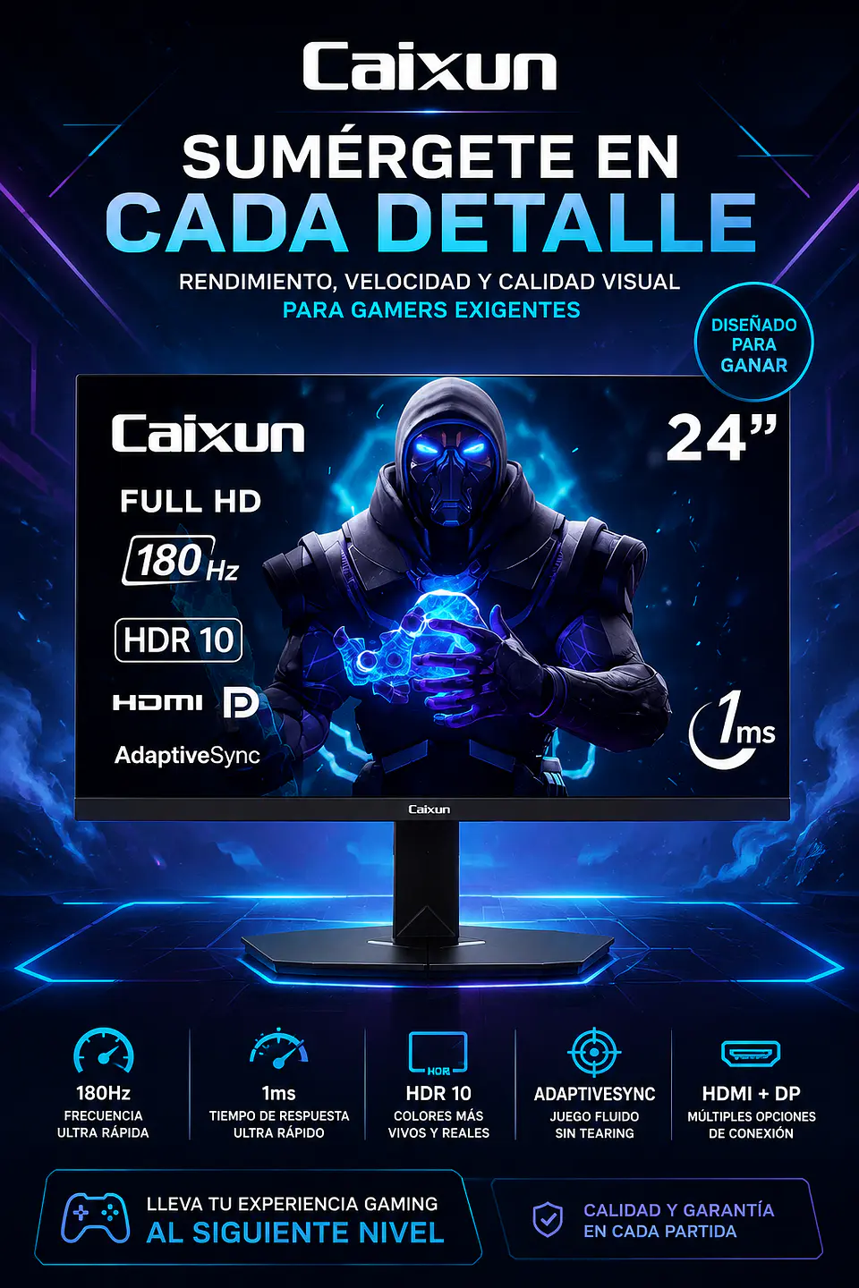 MONITOR GAMER PLANO CAIXUN 24 FHD 180HZ  1
