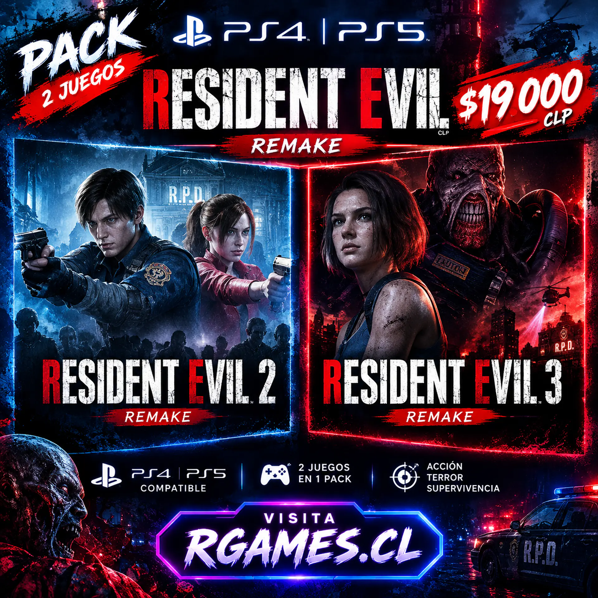 PACK 4 RESIDENT EVIL 2+3 REMAKE  1