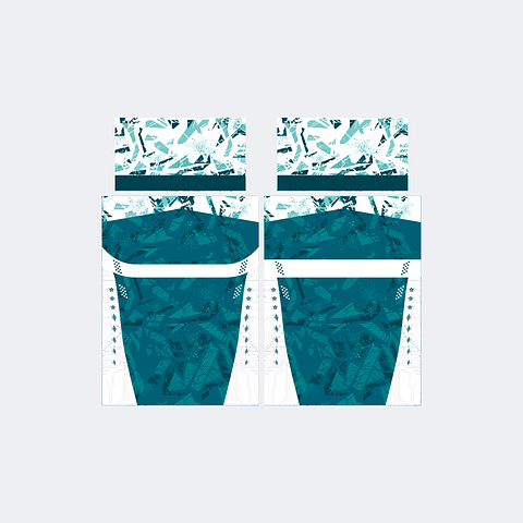 Camiseta Blanco Verde Jade Claro Oscuro