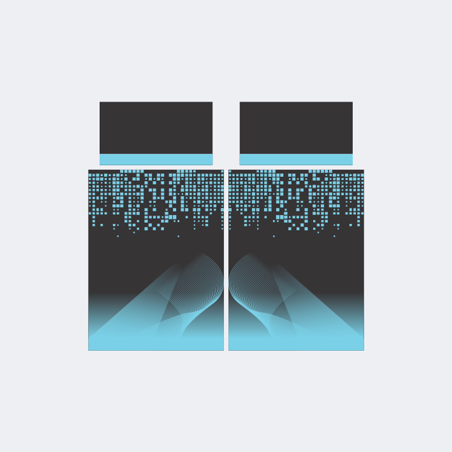 Camiseta Chinito Celeste Negro Cuadrado 1