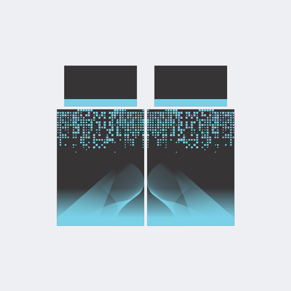 Camiseta Chinito Celeste Negro Cuadrado 1