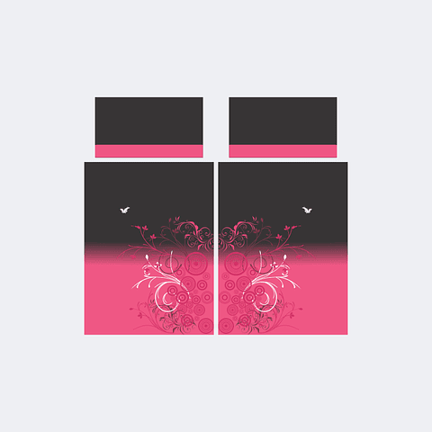 Camiseta Chinito Negro Flor Rosado