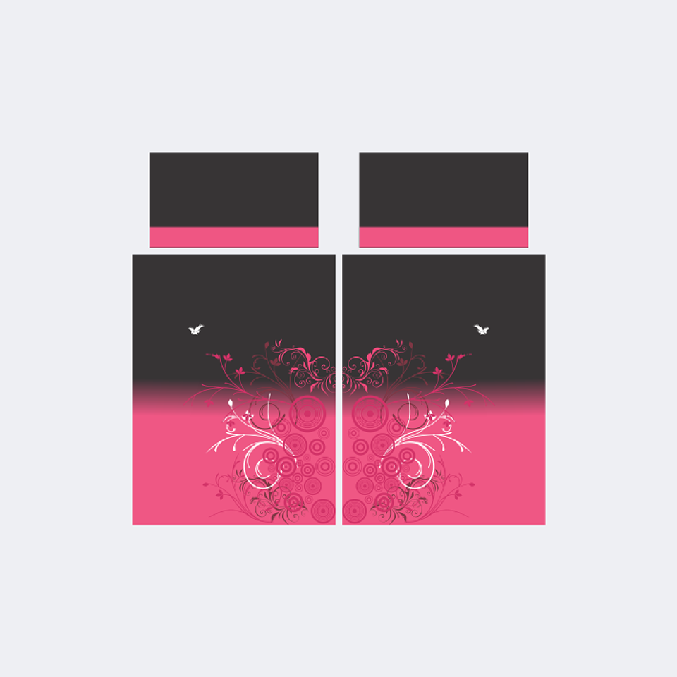 Camiseta Chinito Negro Flor Rosado 1