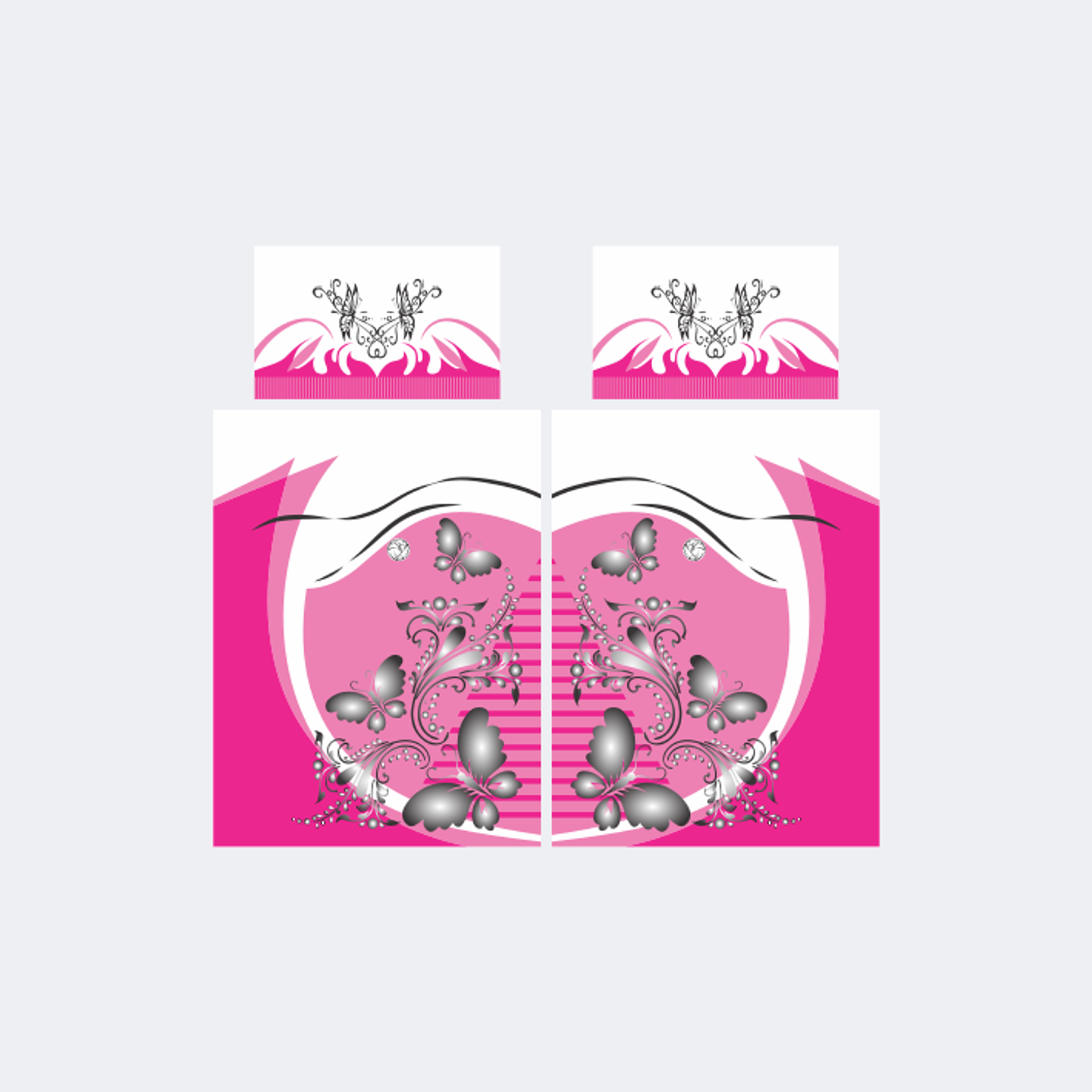 Camiseta Chinito Blanco Fucsia 1