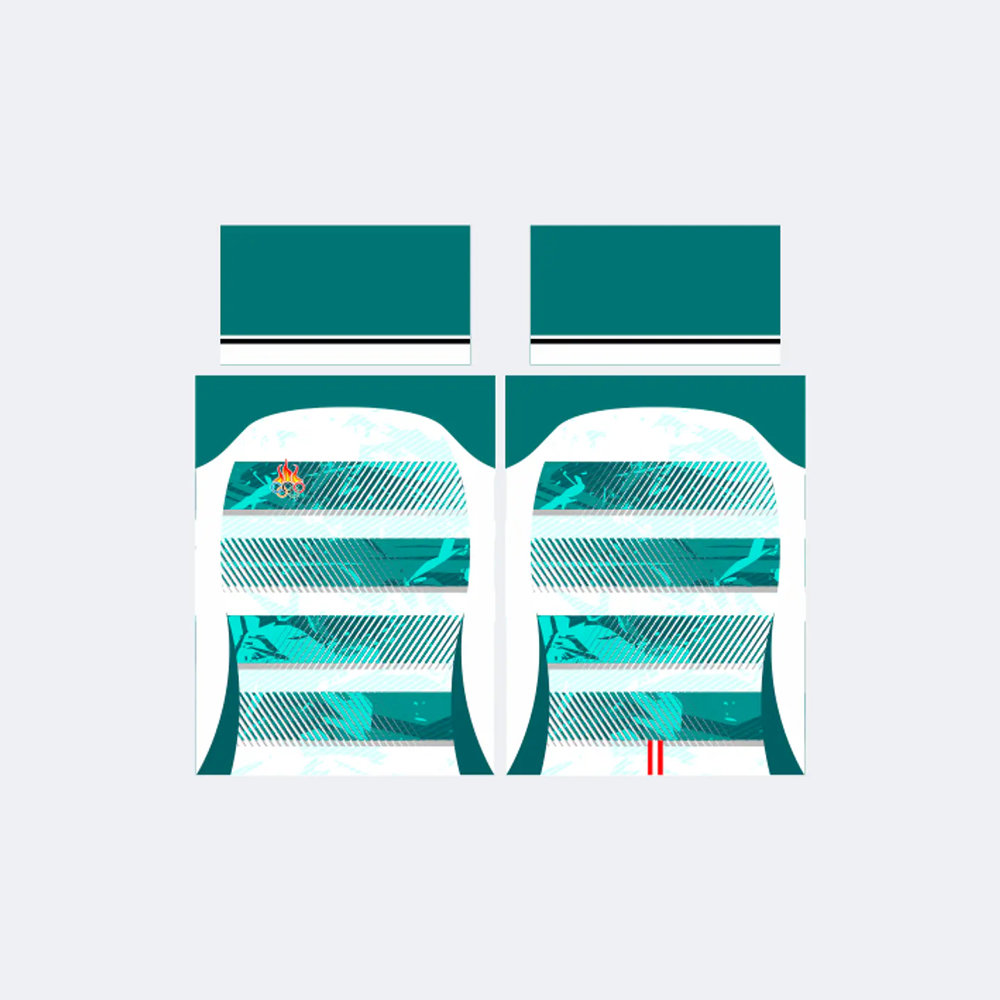 Camiseta Blanco Verde Jade Oscuro 1