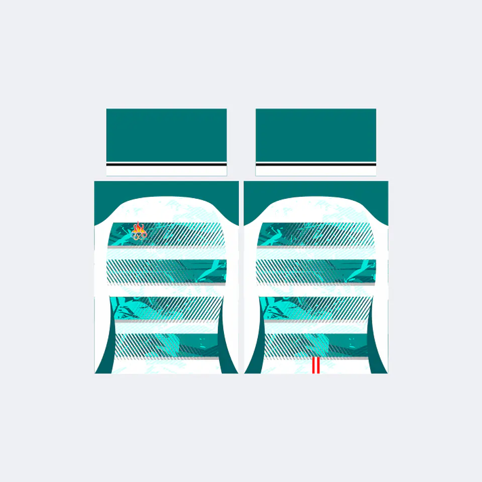 Camiseta Blanco Verde Jade Oscuro 1