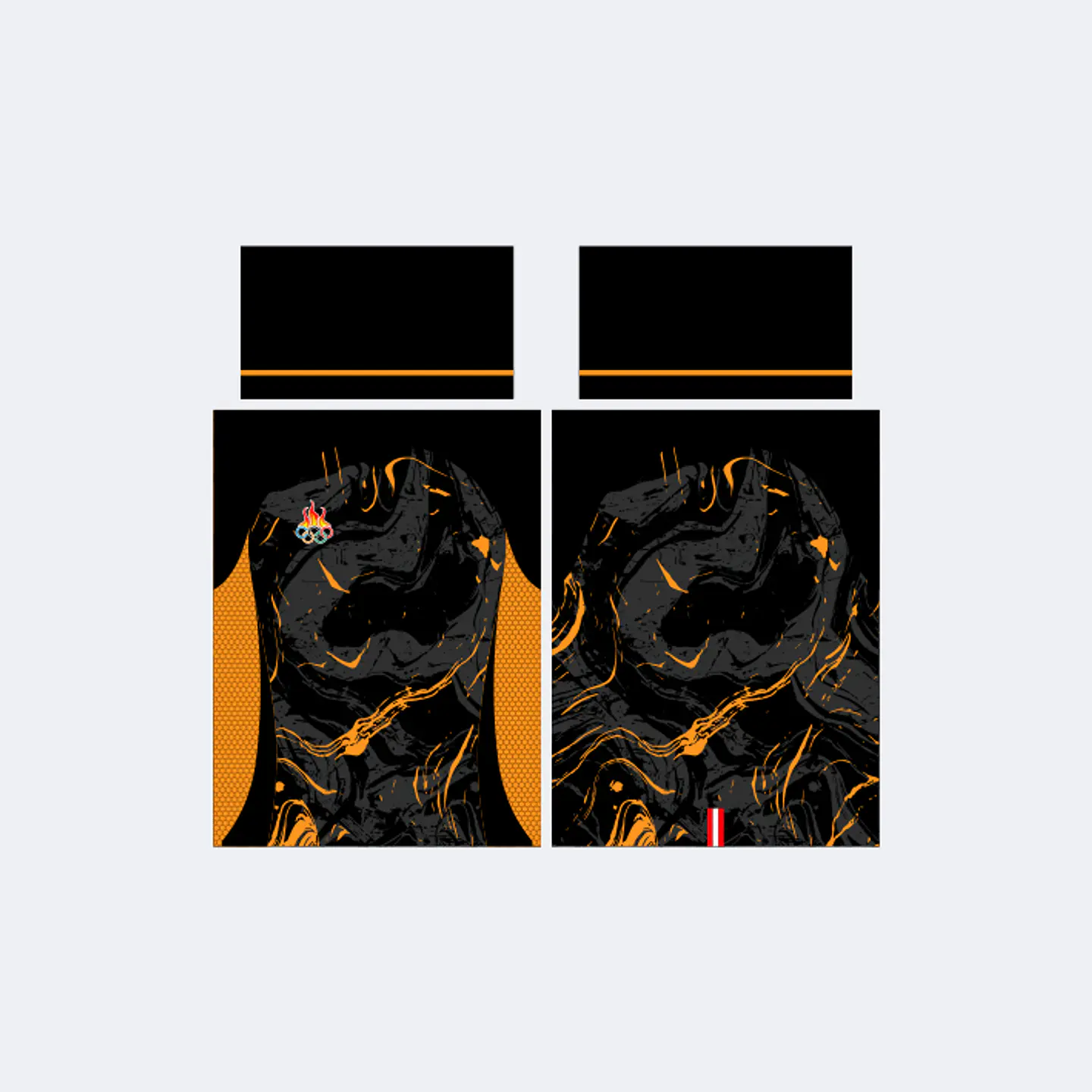 Camiseta Negro Naranja Blanca 1