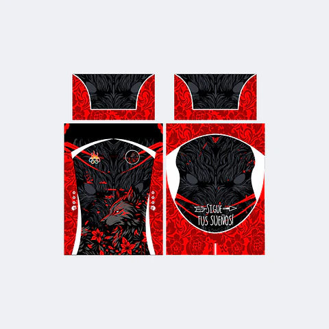 Camiseta Rojo Plomo Negro