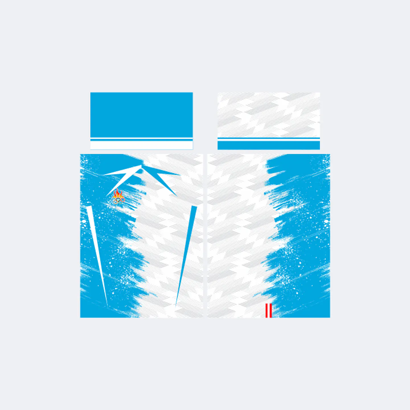 Camiseta Blanco Turquesa Trama 1