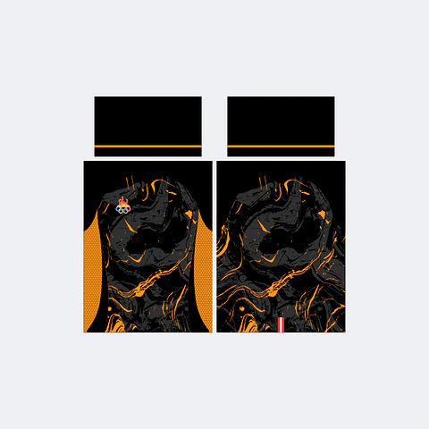 Camiseta Negro Naranja Blanca