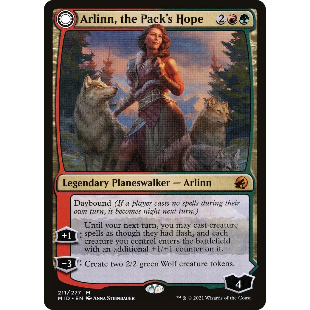 Arlinn, the Pack's Hope // Arlinn, the Moon's Fury (Showcase Equinox) [Innistrad: Midnight Hunt] main image 1