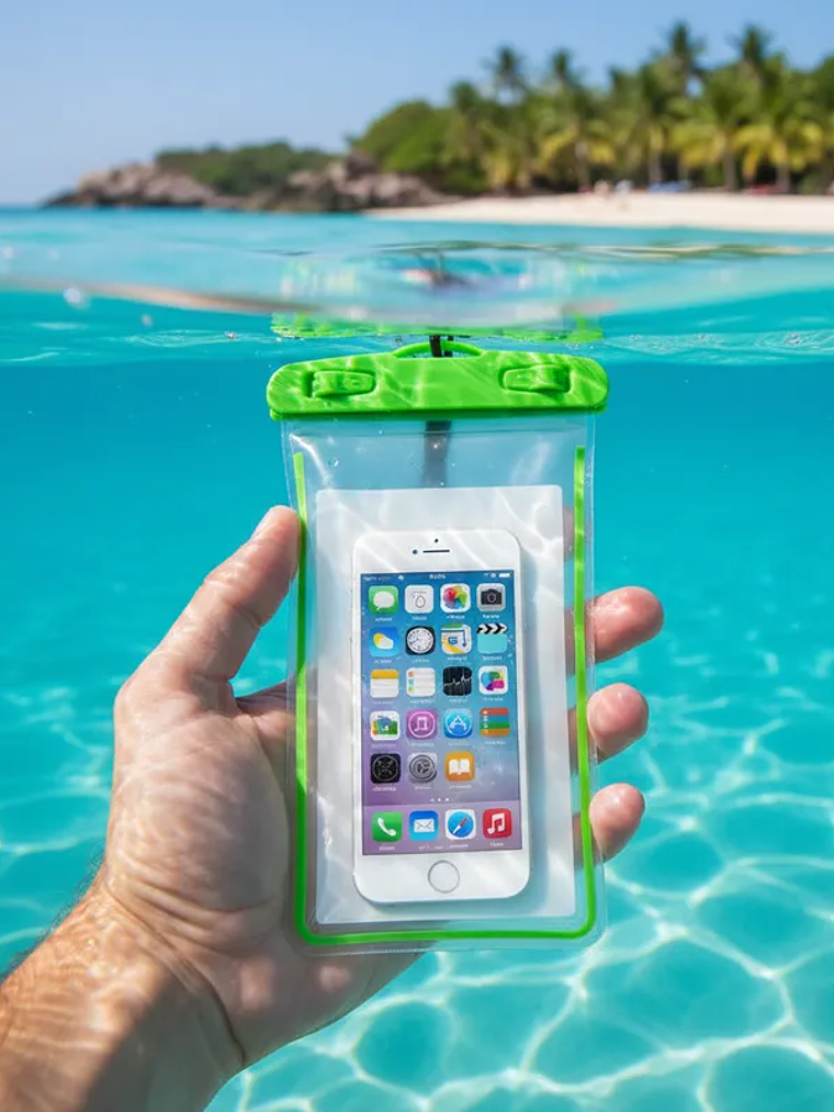 1 Pieza De Funda Para Celular Generica Impermeable 20cmx10cm 15