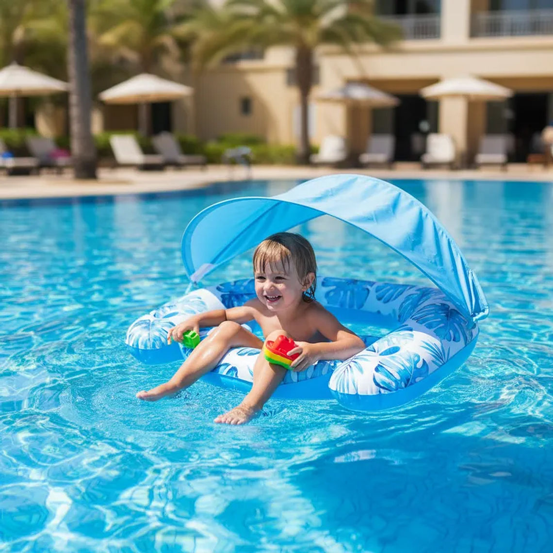 Flotador Con Carpa Para El Sol 110cmx92cm 6