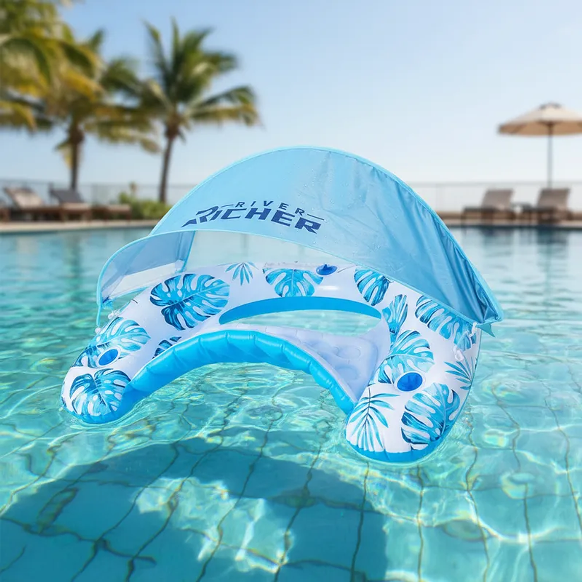 Flotador Con Carpa Para El Sol 110cmx92cm 7