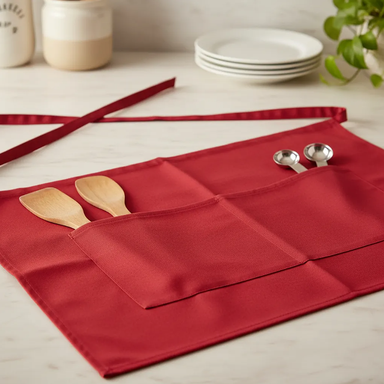 Delantal Pechera Corta De Cintura Garzón Con Bolsillos 3