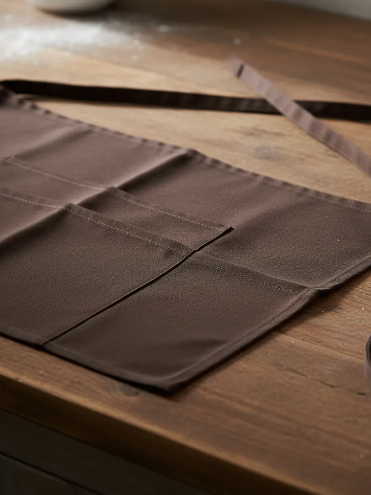 Delantal Pechera Corta De Cintura Garzón Con Bolsillos 6