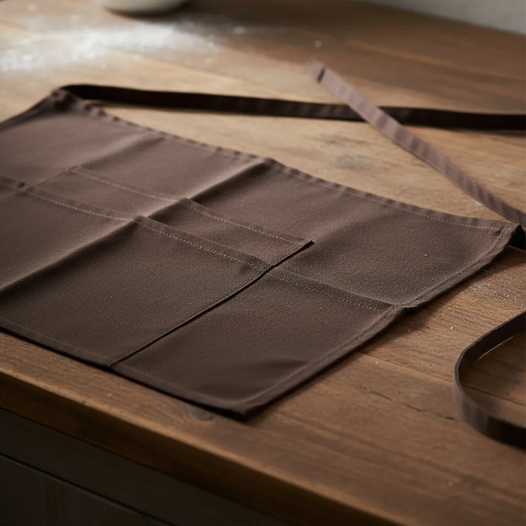 Delantal Pechera Corta De Cintura Garzón Con Bolsillos 6