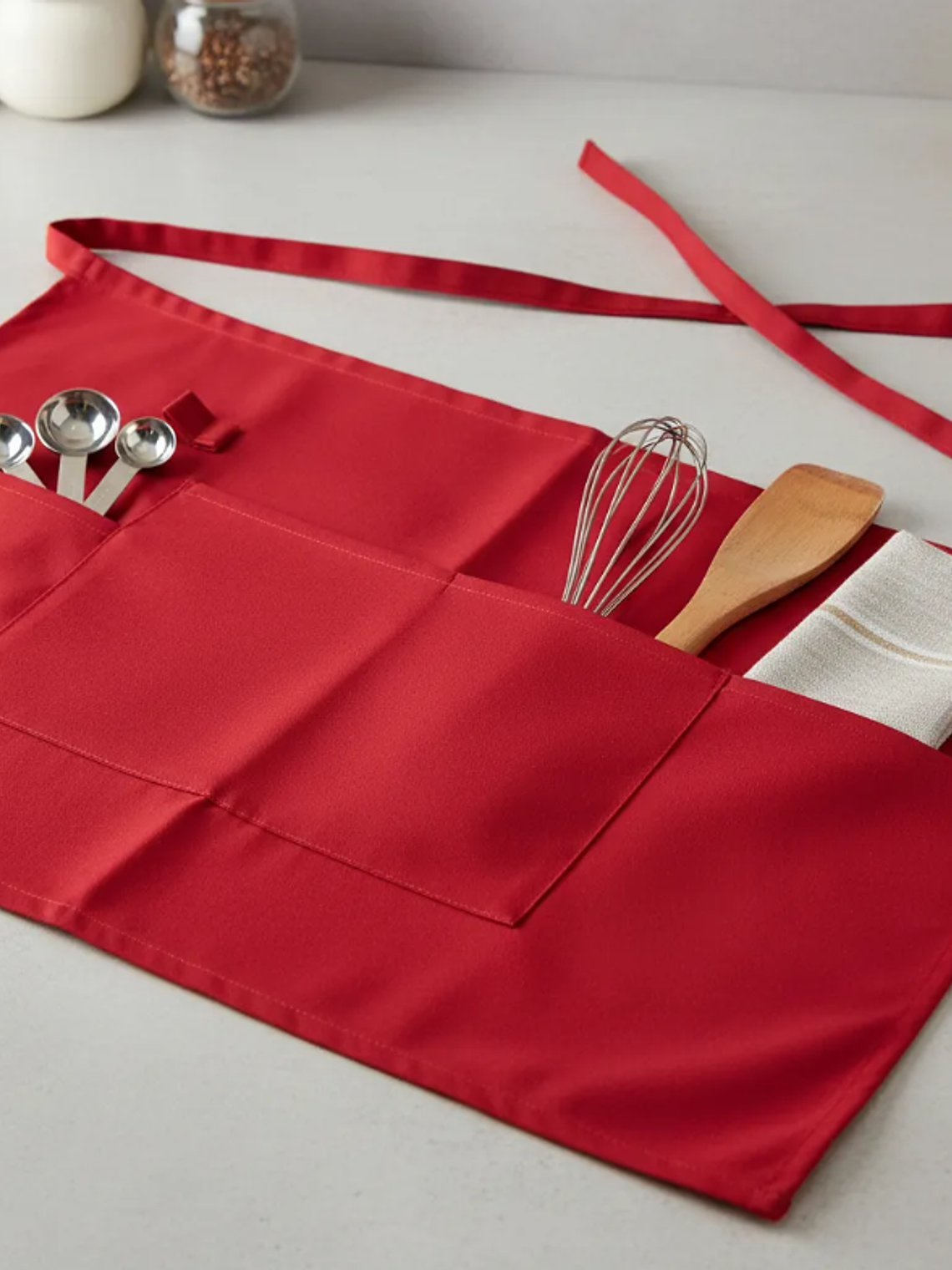 Delantal Pechera Corta De Cintura Garzón Con Bolsillos 7