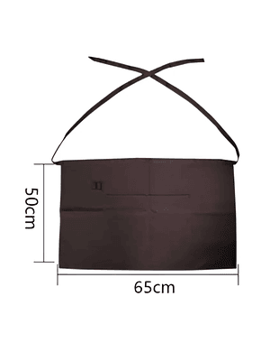 Delantal Pechera Corta De Cintura Garzón Con Bolsillos