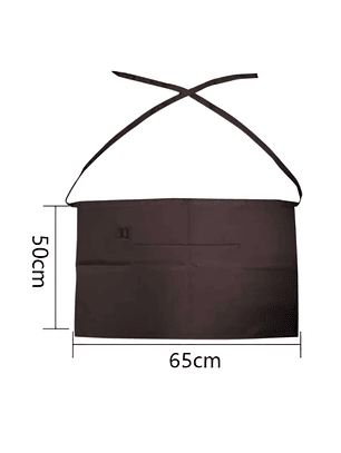 Delantal Pechera Corta De Cintura Garzón Con Bolsillos