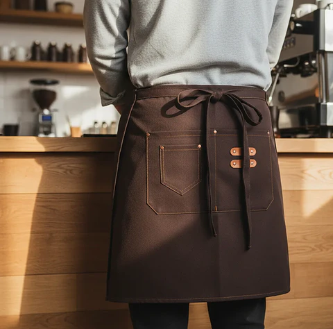 Delantal de cintura barista con bolsillos